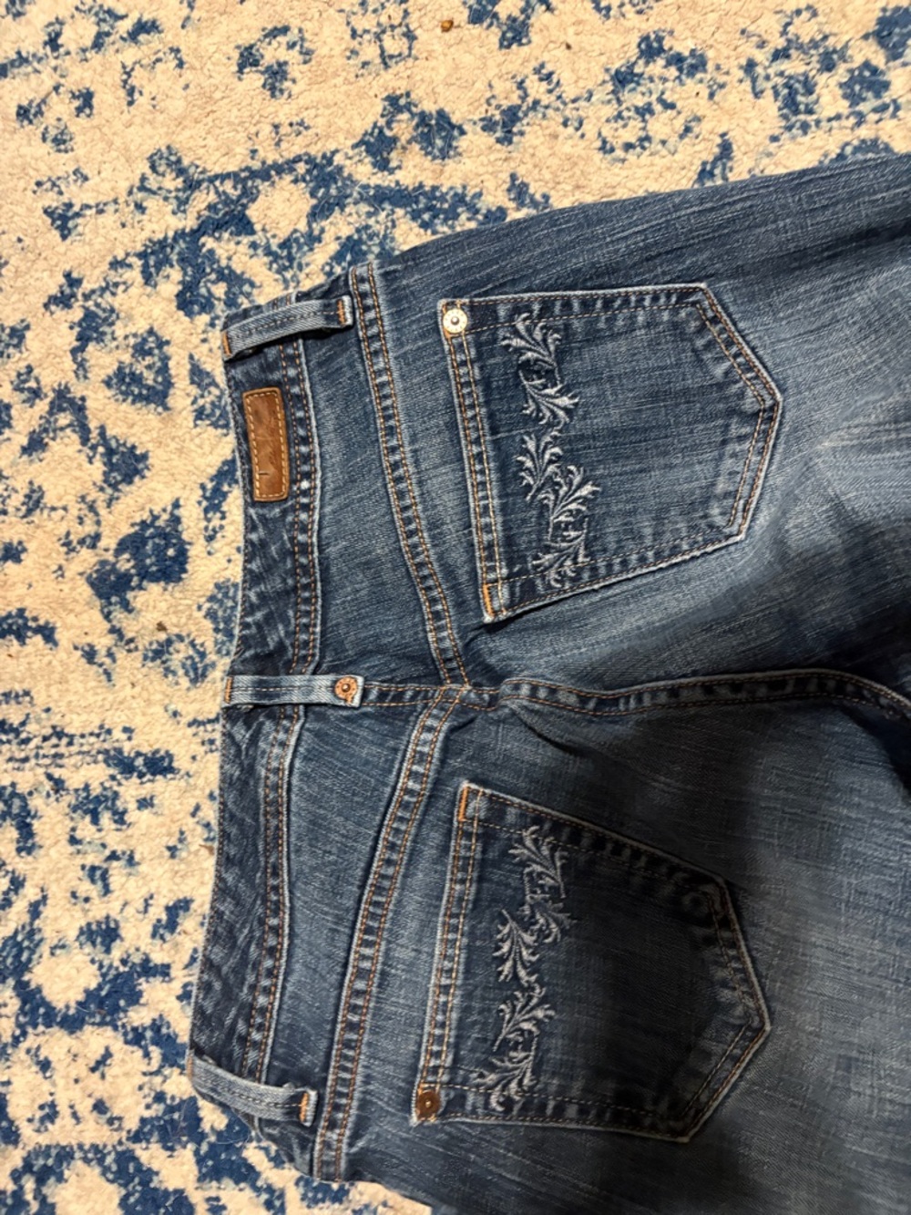 Y2K Eddie Bauer Blue Denim Jeans with Contrast Stitching